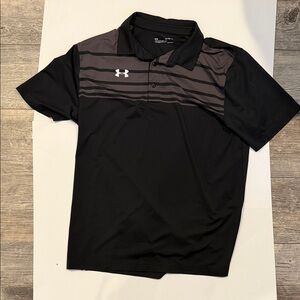 Under Armour Black and Gray Polo Shirt